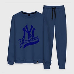 Костюм хлопковый мужской NY - Yankees, цвет: тёмно-синий