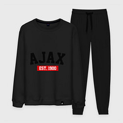 Костюм хлопковый мужской FC Ajax Est. 1900, цвет: черный