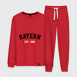 Костюм хлопковый мужской FC Bayern Est. 1900, цвет: красный