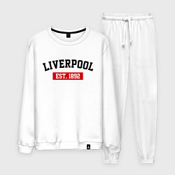 Костюм хлопковый мужской FC Liverpool Est. 1892, цвет: белый