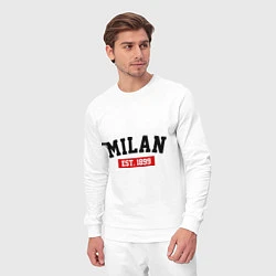 Костюм хлопковый мужской FC Milan Est. 1899, цвет: белый — фото 2