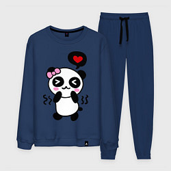 Костюм хлопковый мужской Panda girl, цвет: тёмно-синий