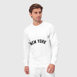 Костюм хлопковый мужской New York Logo, цвет: белый — фото 2