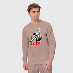 Костюм хлопковый мужской Judo Master, цвет: пыльно-розовый — фото 2