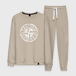 Костюм хлопковый мужской Taknado Stone Island, цвет: миндальный