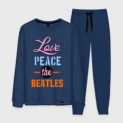 Костюм хлопковый мужской Love peace the Beatles, цвет: тёмно-синий