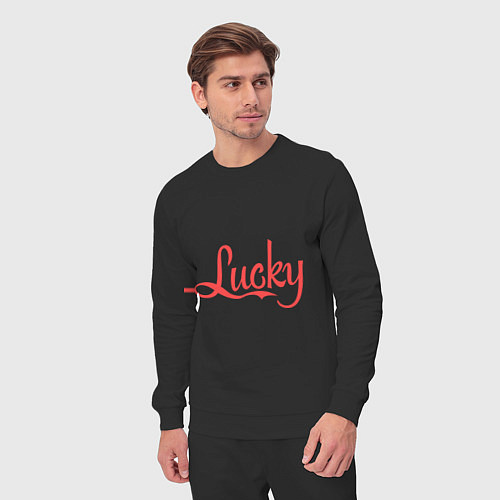 Мужской костюм Lucky logo / Черный – фото 3