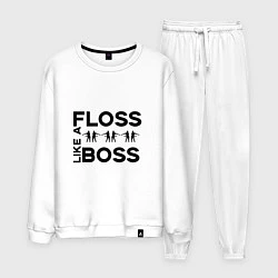 Костюм хлопковый мужской Floss like a boss, цвет: белый