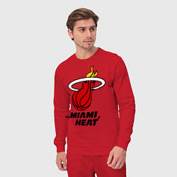 Костюм хлопковый мужской Miami Heat-logo, цвет: красный — фото 2