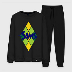 Костюм хлопковый мужской The Sims, цвет: черный