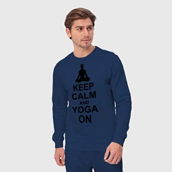 Костюм хлопковый мужской Keep Calm & Yoga On, цвет: тёмно-синий — фото 2