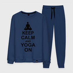 Костюм хлопковый мужской Keep Calm & Yoga On, цвет: тёмно-синий