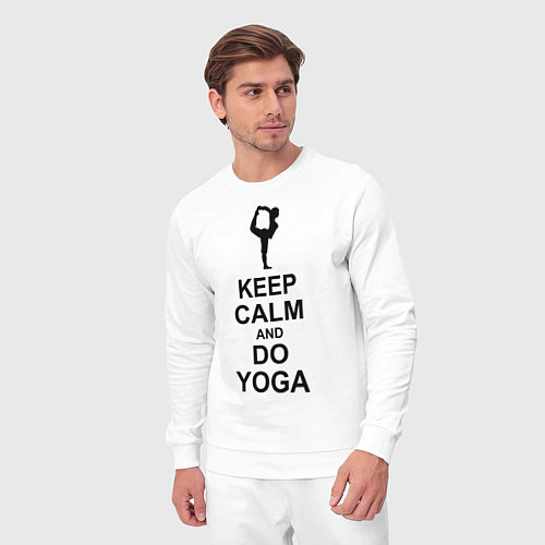 Мужской костюм Keep Calm & Do Yoga / Белый – фото 3