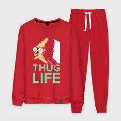 Костюм хлопковый мужской Zoidberg: Thug Life, цвет: красный