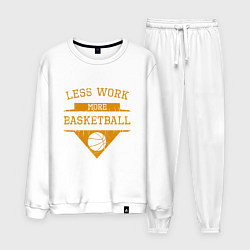 Костюм хлопковый мужской Less work more Basketball, цвет: белый
