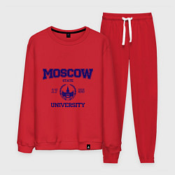 Костюм хлопковый мужской MGU Moscow University, цвет: красный