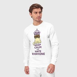 Костюм хлопковый мужской Keep Calm & Hate Everyone, цвет: белый — фото 2