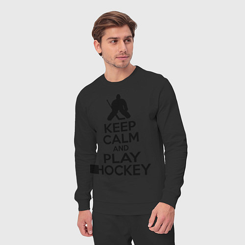Мужской костюм Keep Calm & Play Hockey / Черный – фото 3