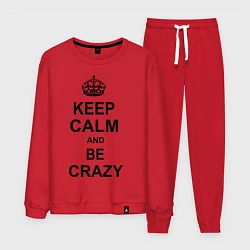 Костюм хлопковый мужской Keep Calm & Be Crazy, цвет: красный
