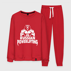 Костюм хлопковый мужской Russian powerlifting, цвет: красный