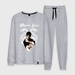 Костюм хлопковый мужской Bruce Lee dragons, цвет: меланж