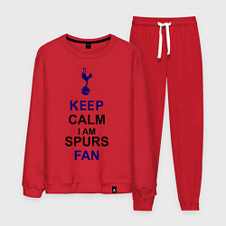 Костюм хлопковый мужской Keep Calm & Spurs fan, цвет: красный