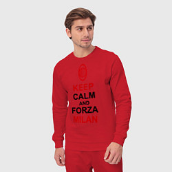 Костюм хлопковый мужской Keep Calm & Forza Milan, цвет: красный — фото 2