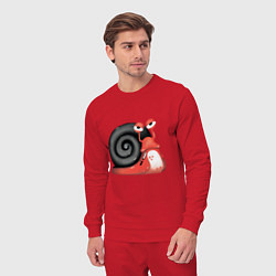 Костюм хлопковый мужской Боевая улитка, цвет: красный — фото 2