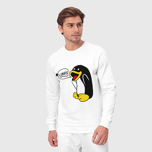 Мужской костюм Пингвин: Linux / Белый – фото 3