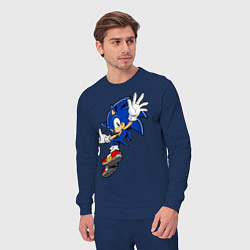 Костюм хлопковый мужской Sonic, цвет: тёмно-синий — фото 2