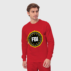 Костюм хлопковый мужской FBI Departament, цвет: красный — фото 2