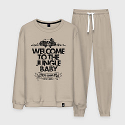 Костюм хлопковый мужской Welcome to the Jungle, цвет: миндальный