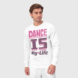Костюм хлопковый мужской Dance is my life, цвет: белый — фото 2