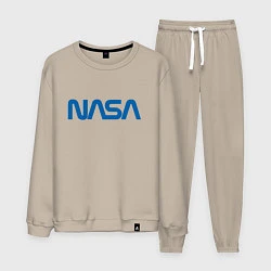 Костюм хлопковый мужской NASA, цвет: миндальный