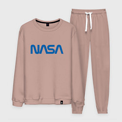 Костюм хлопковый мужской NASA, цвет: пыльно-розовый