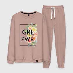 Костюм хлопковый мужской GRL PWR, цвет: пыльно-розовый