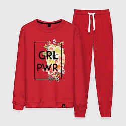 Костюм хлопковый мужской GRL PWR, цвет: красный