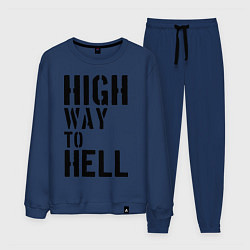 Костюм хлопковый мужской High way to hell, цвет: тёмно-синий