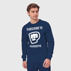 Костюм хлопковый мужской Subscribe to PewDiePie, цвет: тёмно-синий — фото 2