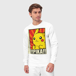 Костюм хлопковый мужской Pikachu: Pika Pika, цвет: белый — фото 2