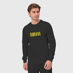 Костюм хлопковый мужской Nirvana Нирвана Логотип, цвет: черный — фото 2