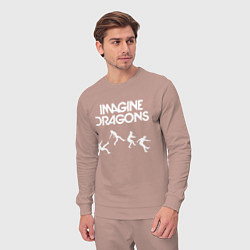 Костюм хлопковый мужской IMAGINE DRAGONS, цвет: пыльно-розовый — фото 2