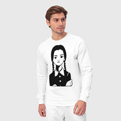 Костюм хлопковый мужской Wednesday Addams, цвет: белый — фото 2