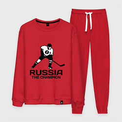 Костюм хлопковый мужской Russia: Hockey Champion, цвет: красный
