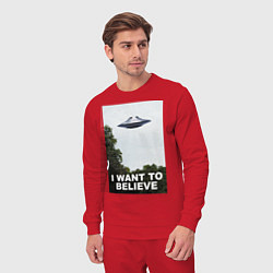 Костюм хлопковый мужской I WANT TO BELIEVE, цвет: красный — фото 2