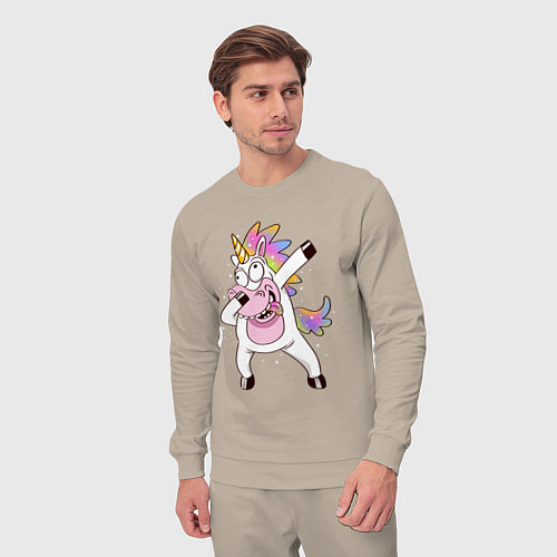 Мужской костюм Dabbing Unicorn / Миндальный – фото 3