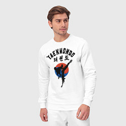Костюм хлопковый мужской Taekwondo, цвет: белый — фото 2