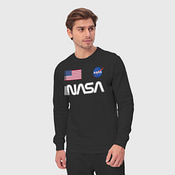 Костюм хлопковый мужской NASA, цвет: черный — фото 2