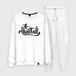 Костюм хлопковый мужской Handball lettering, цвет: белый