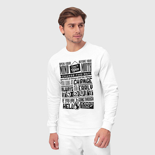 Мужской костюм Крутые цитаты на английском / Белый – фото 3